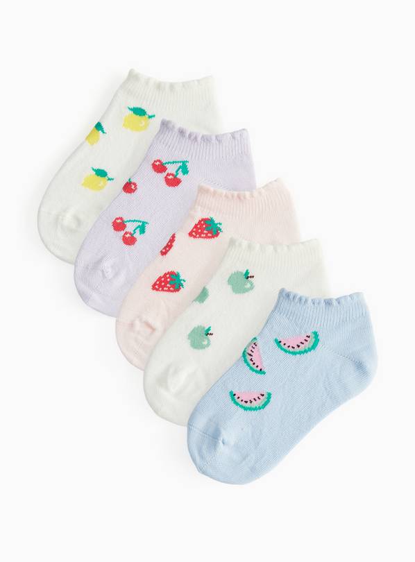 Fruit Print Trainer Socks 5 Pack 6-8.5 Infant